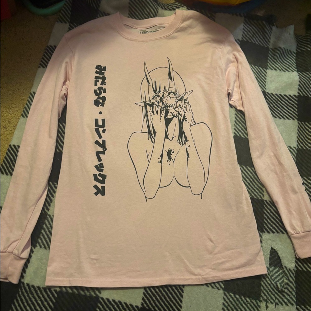 Spencer’s Lewd Complex pink long sleeve shirt